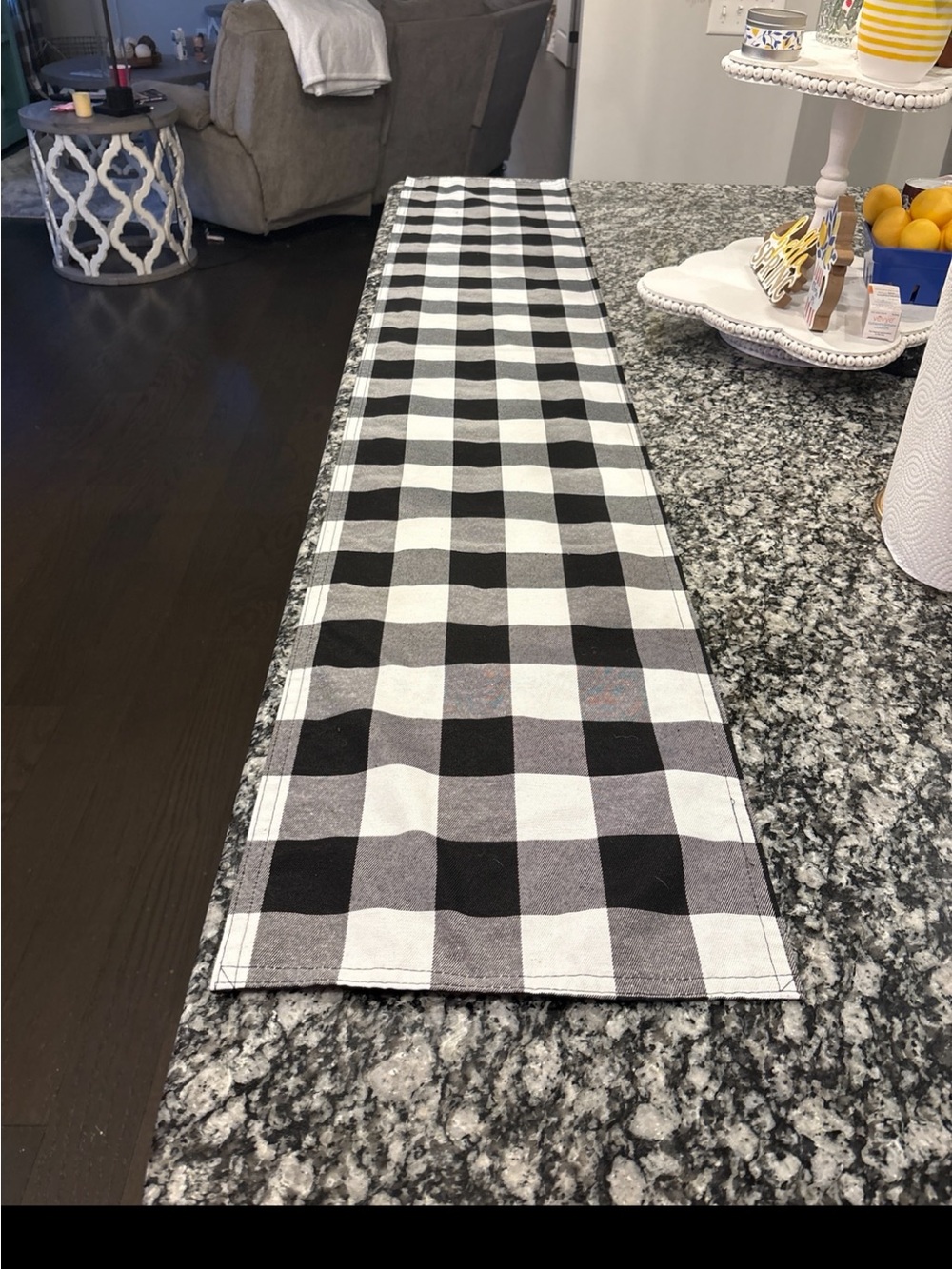 Hobby Lobby Black and White Buffalo Check Table Runner